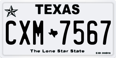 TX license plate CXM7567