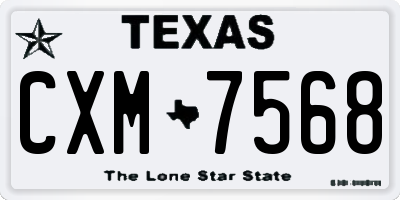 TX license plate CXM7568