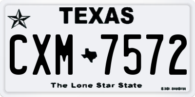 TX license plate CXM7572
