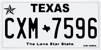 TX license plate CXM7596
