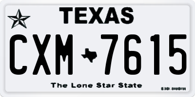 TX license plate CXM7615