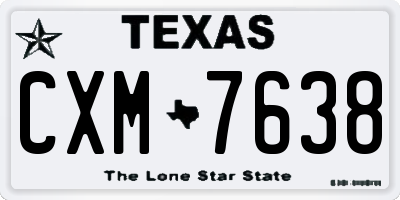 TX license plate CXM7638