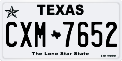 TX license plate CXM7652
