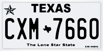 TX license plate CXM7660