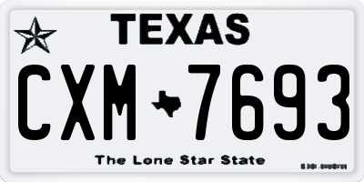 TX license plate CXM7693