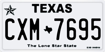 TX license plate CXM7695