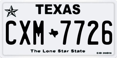 TX license plate CXM7726