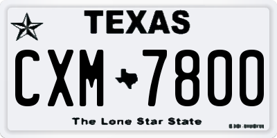TX license plate CXM7800