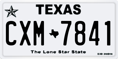 TX license plate CXM7841
