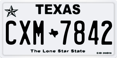 TX license plate CXM7842