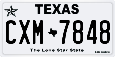 TX license plate CXM7848
