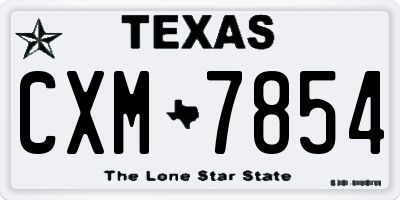 TX license plate CXM7854