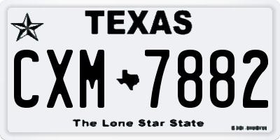 TX license plate CXM7882