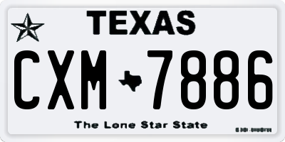 TX license plate CXM7886