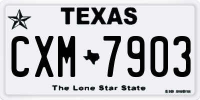 TX license plate CXM7903