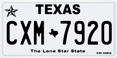 TX license plate CXM7920
