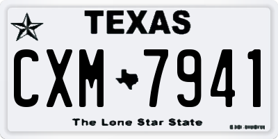 TX license plate CXM7941
