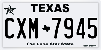 TX license plate CXM7945