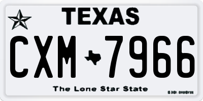 TX license plate CXM7966