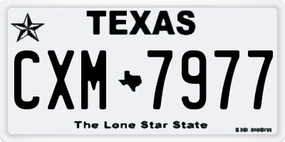 TX license plate CXM7977