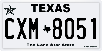 TX license plate CXM8051