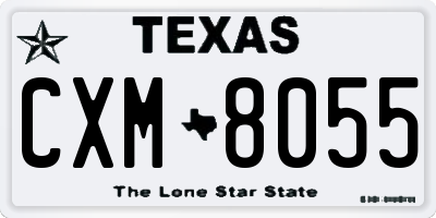 TX license plate CXM8055