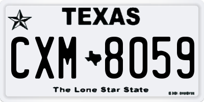 TX license plate CXM8059