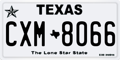 TX license plate CXM8066