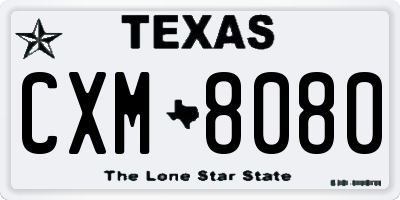 TX license plate CXM8080