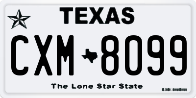 TX license plate CXM8099
