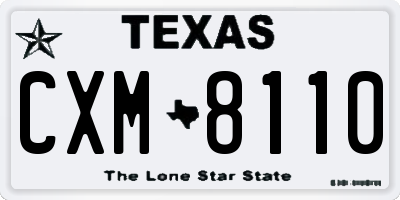 TX license plate CXM8110