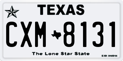 TX license plate CXM8131