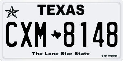TX license plate CXM8148