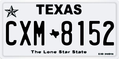 TX license plate CXM8152