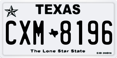 TX license plate CXM8196
