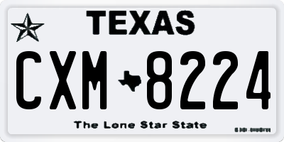 TX license plate CXM8224