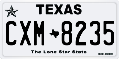 TX license plate CXM8235