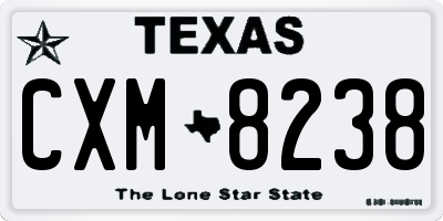 TX license plate CXM8238