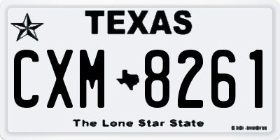 TX license plate CXM8261