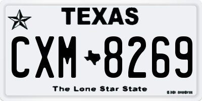TX license plate CXM8269