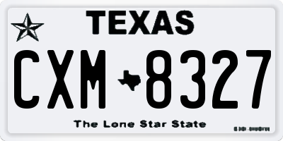 TX license plate CXM8327