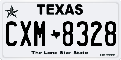 TX license plate CXM8328