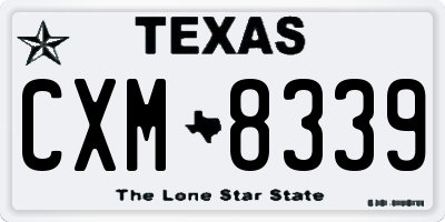 TX license plate CXM8339