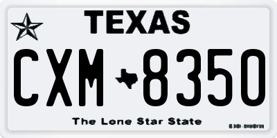 TX license plate CXM8350