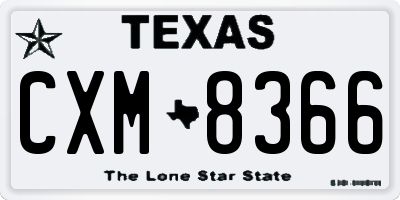 TX license plate CXM8366