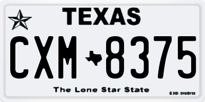 TX license plate CXM8375
