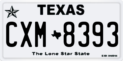 TX license plate CXM8393