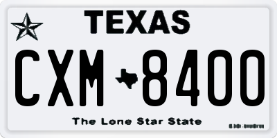 TX license plate CXM8400