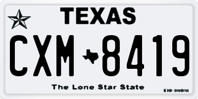TX license plate CXM8419