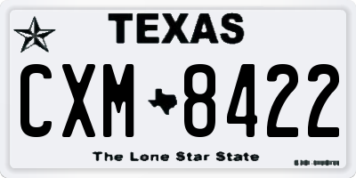 TX license plate CXM8422